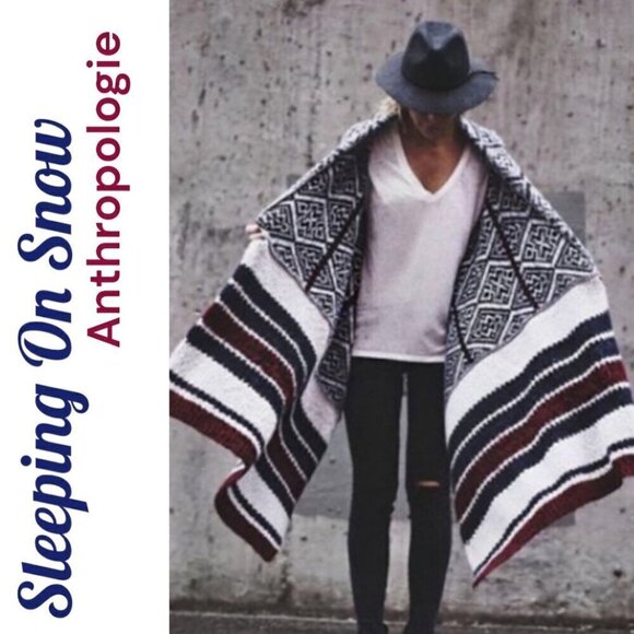 SLEEPING ON SNOW (ANTHROPOLOGIE) Open Front Wool Southwest Chunky Cardigan, Size - Picture 13 of 13
